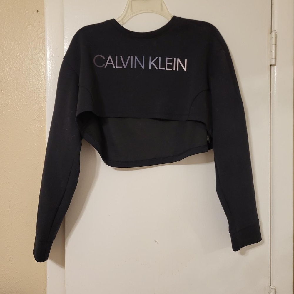 Calvin Klein Black Cropped Sweatshirt